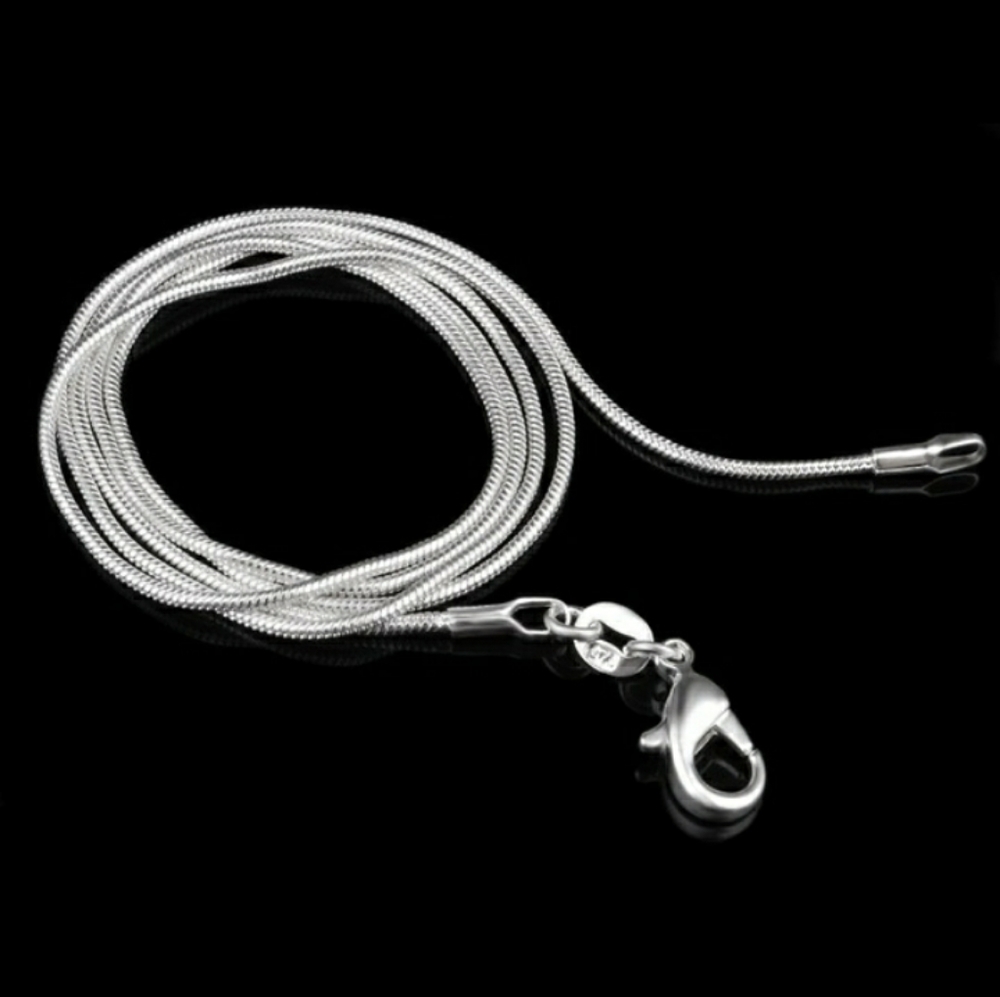 925 Sterling Silver Minimal Snake Rope Necklace
